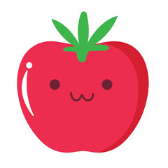 A cute tomato character, symbolizing fresh, healthy food with a playful personality, ideal for food and vegetable-themed designs.