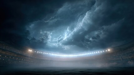Stadium stormy night