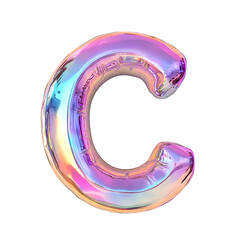 Vibrant Holographic Letter "C" Design