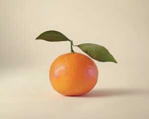 Mandarin Berry. Ripe citrous mandarin orange fruit with leaf isolated on white background