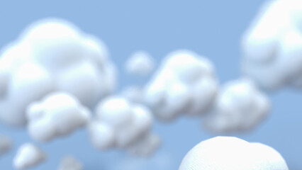 The Cloud on Blue Background for eco or technology concept 3d Rendering.