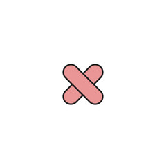Pink Cross Icon  geometry shape