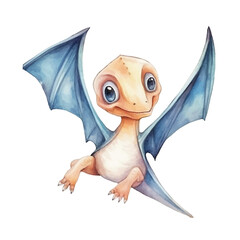 Whimsical Baby Dragon with Pale Skin and Azure Wings