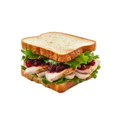 Delicious Turkey and Cranberry Sandwich on Wheat Bread