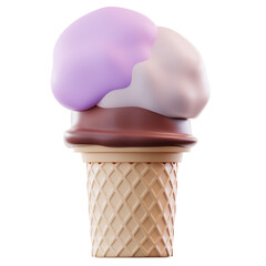 3D Illustration Ice Cream Cone