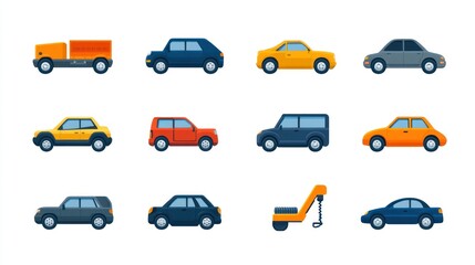 Variety of vehicles illustrations