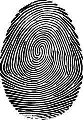 Fingerprint icon Signature concept for password encryption. to protect information illustration