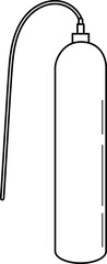 Line Art Illustration of a Cylindrical Container with Flexible Tubing