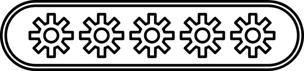 Abstract Gearwheel Sequence in Rounded Frame