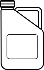 Blank Plastic Jug with Handle and Screw Cap, Line Art Illustration