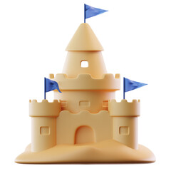 3D Illustration Sand Castle