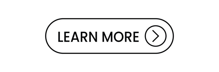Learn More Button Icon - Modern Rounded Corner Text Outline 