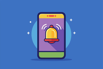 Smartphone with notification. New email message on the phone. Alert message. Notification concept of new message or other notice. Unread email. Danger error alerts, virus or insecure messaging, spam