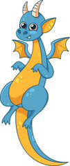 Cute lovely dragon character vector illustration