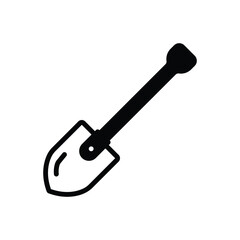Black solid icon for shovel