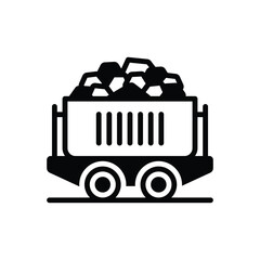 Black solid icon for tram