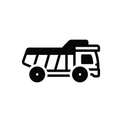 Black solid icon for truck