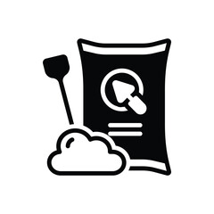 Black solid icon for cement