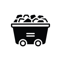 Black solid icon for coal