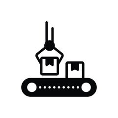Black solid icon for conveyor