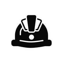 Black solid icon for construction hat