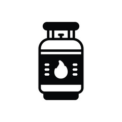 Black solid icon for gas