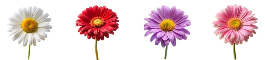 colorful flowers isolated on white