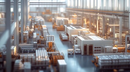 A sprawling food processing factory with long assembly lines producing packaged goods