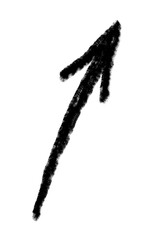 Doodle emphasis arrow vector icon. Arrow grunge art twist zigzag line, curve wave.