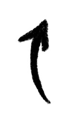 Doodle emphasis arrow vector icon. Arrow grunge art twist zigzag line, curve wave.