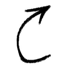 Doodle emphasis arrow vector icon. Arrow grunge art twist zigzag line, curve wave.