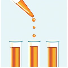 Oil Test Tube. Chemical Analysis in Laboratory for Medical and Microbiology Research
