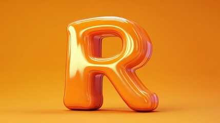 Orange Retro Font. Three-Dimensional Alphabet with Bold Retro Display