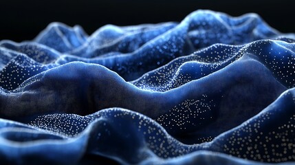 Abstract blue fabric texture with dots