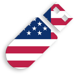 Obraz premium American Flag USB Flash Drive Icon 4th of July USA Independence Day Veterans Day
