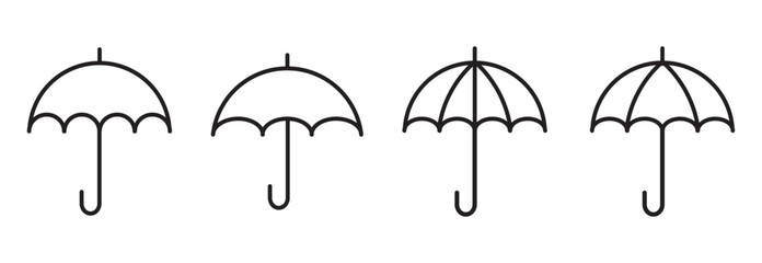 umbrella icon set vector. Simple umbrella icon set