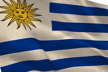 Digitally generated uruguay national flag