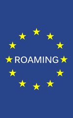 Roaming text on European Union flag