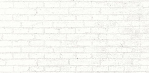 White-painted brick wall filling frame in flat design showing subtle texture and mortar lines