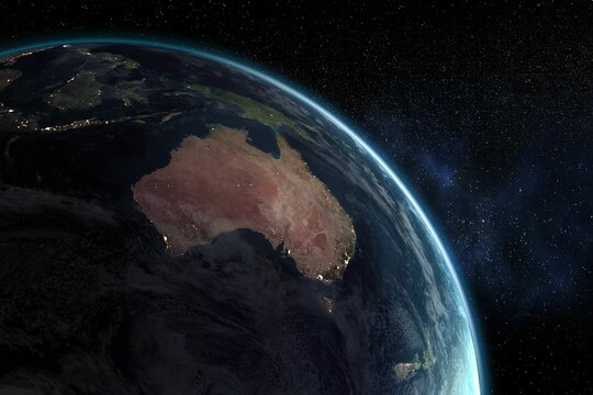 Naklejki Composite image of illuminated Earth
