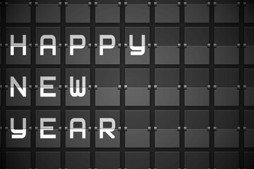 New year message on black roller board