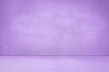 Flat design studio interior is showcasing smooth purple textured wall meeting purple floor