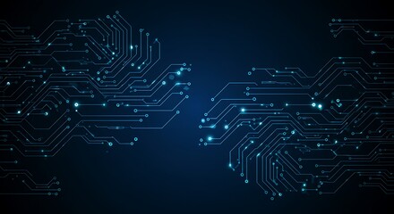 Abstract Circuit Board Network Digital Technology and Connectivity Visualization