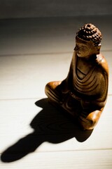 High angle view of Buddha figurine