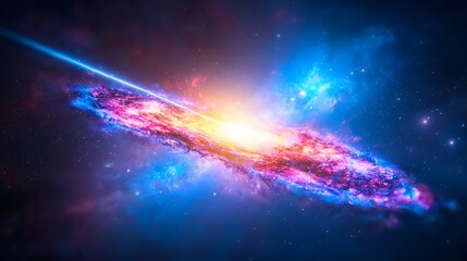 Vibrant Cosmic Anomaly with Glowing Energy Waves in Deep Space with Pink and Blue Nebulae and Distant Stars