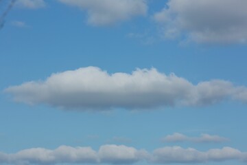 A view of a blue sky with clouds