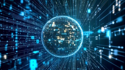 Obraz premium Futuristic digital sphere