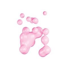 Pink Geometric Shapes In 3D Style