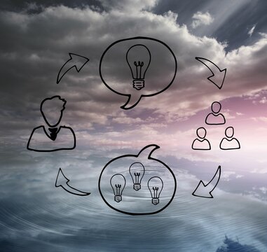 Fototapeta Business plan on colourful horizon