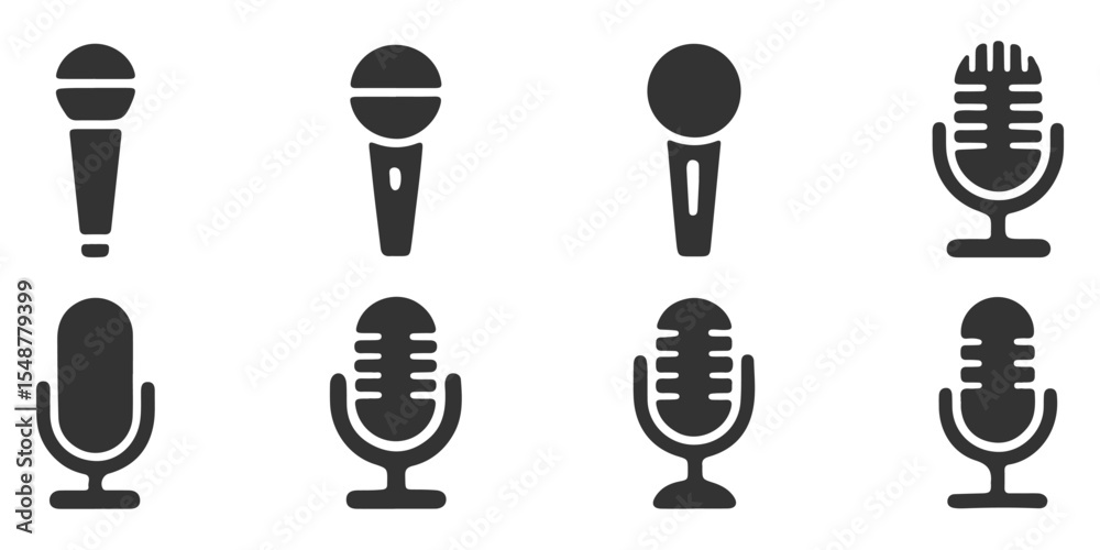 Poster radio mic icon on white background. simple element illustration from hardware concept. editable stro